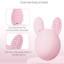 Teether Baby Teething Toy Rabbit Egg Rattle Toy Teething Pain Relief for Babies Boys Girls - Pink