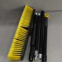 18 Inches Push Broom Outdoor with 65" Adjustable Handle, Heavy Duty Outdoor Broom with Stiff Bristles, for Cleaning Yard, Garage, Shop, Driveway, Wood, Stone, Deck, Concrete, and Tile Floor.