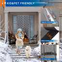 Magnetic Thermal Insulated Door Curtain,Fits Door Size 38'' x 82'', Durable Oxford Cloth Thicken Cotton Fiber Fill, Temporary Door Insulation Cover,Soundproof Weatherproof Doors Blanket (Gray)