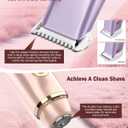 Bikini Trimmer for Women - 2 in 1 Dual Head Bikini Shaver, Painless Electric Razors for Silk Skin, Ceramic Blade, Waterproof Wet & Dry Use Body Hair Removal for TripPurple