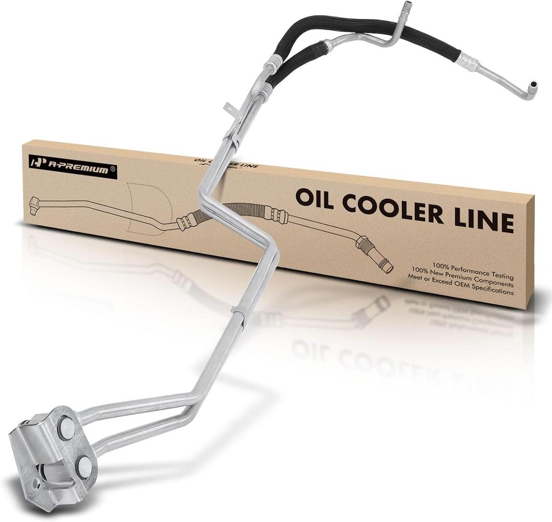 A-Premium Inlet and Outlet Automatic Transmission Oil Cooler Line Hose Assembly Compatible with Ford F-250 Super Duty F-350 Super Duty 2011-2016 6.7L