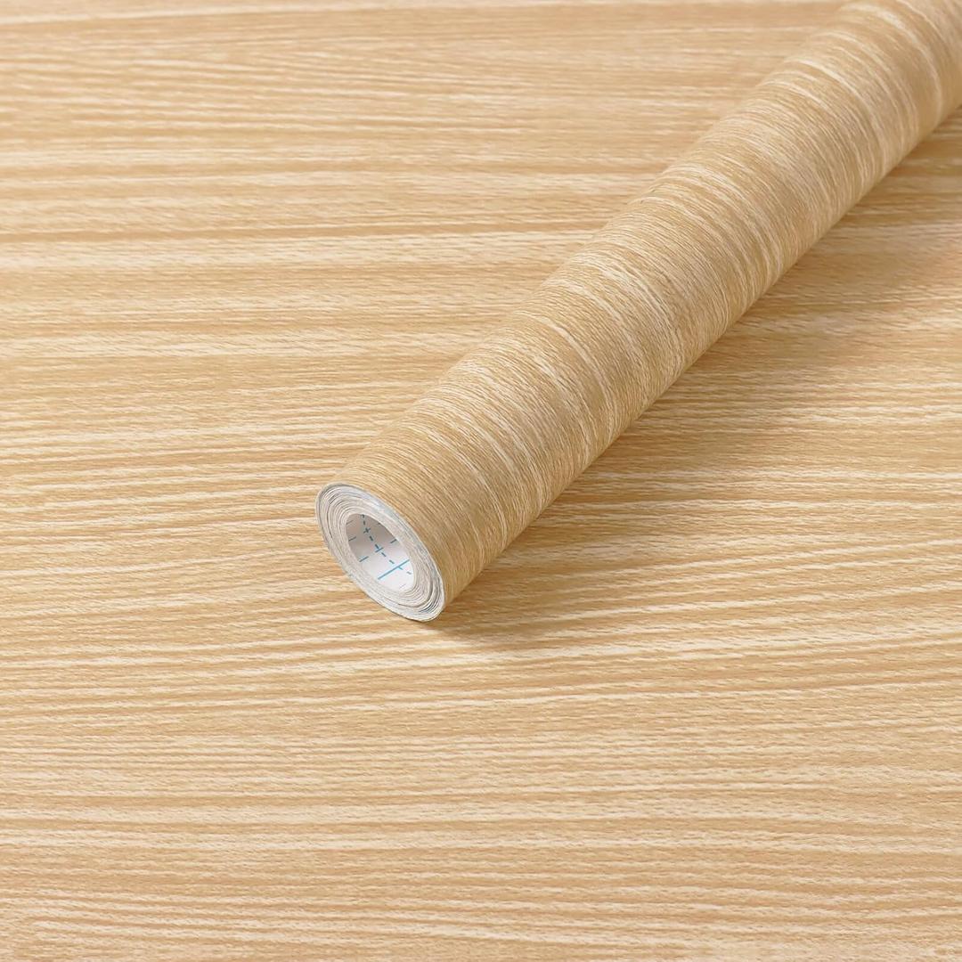 Heroad 23.6" x 118" Widen Contact Paper Peel and Stick Wallpaper Wood Contact Paper for Cabinets and Drawers Countertops Modern Natural Light Wood Grain Oak Maple Cherry Removable Paper Vinyl