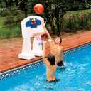 SWIMLINE Pool Basketball Hoop Poolside Game POOL JAM Heavy Duty With Plastic Rim For Kids & Adults Swimming Splash Hoops Games With Midsize Water Basketball, Toy For Pools, Outdoor Summer Hoops 9189M