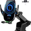 Wireless Car Charger Mount, Fast Charging Auto Clamping 15W Intelligent Dual Control Induction Car Phone Holder Mount Wireless Charging Compatible with All iPhone Android Smartphone