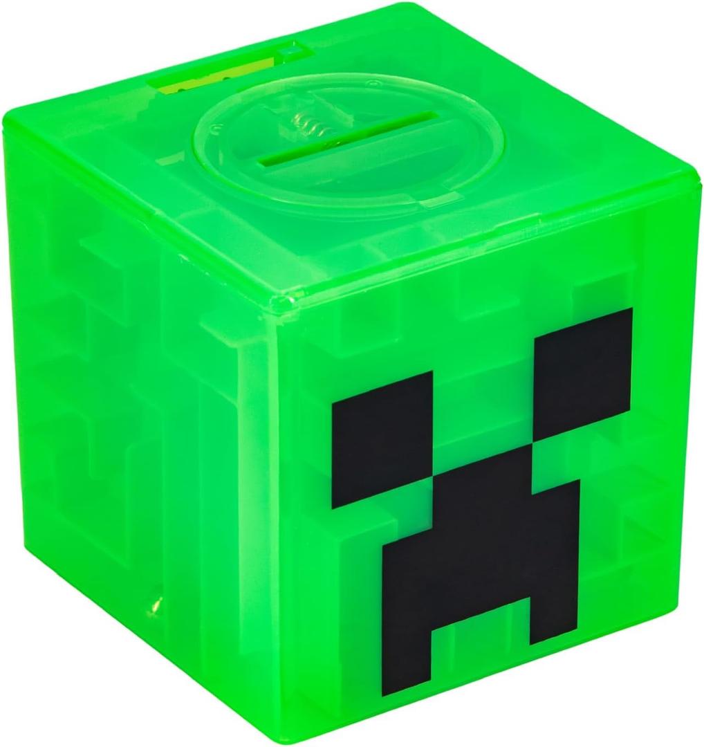 Paladone Minecraft Creeper Maze Safe, Complete The Maze to Unlock Money, Fun Minecraft Block Collectible Toy and Piggy Bank for Kids, Comes with Decorative Stickers Paladone Minecraft Creeper Maze Safe, Complete The Maze to Unlock Money, Fun Minecraft Block Collectible Toy and Piggy Bank for Kids, Comes with Decorative Stickers