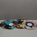 Chunful 6 Pake 12 Inch Vintage Records Wall Decor Aesthetic Retro Record Wall Decor for Dorm Bedroom Living Room Art Display Rock and Roll Music Hippie Party Records Decorations (Floral)