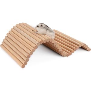 Niteangel Hamster Climbing Ladder Wooden Suspension Bridge for Guinea Pigs Rats Hedgehog Gerbils Mouse Sugar Glider and Other Small Animals (Medium) (15.7" x 7.9")