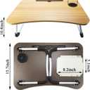 Lap Desk,Portable Laptop Desk,Foldable Bed Table with Bookshelf Cup Holder