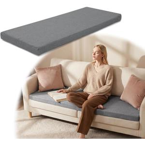 BALAPET 3 Inch Thick Memory Foam Sofa Topper, Breathable Couch Topper Cushion for Enhanced Comfort, 71 * 27.5 Inch Couch Cushion with Washable Cover