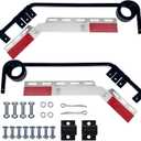 28" x 7" Angled Mud Flap Hanger Bracket Bar with 3 Coils Damping Spring & 24" x 3" Mud Flap Reflective Tape Fit for Semi Trucks Trailers RVs