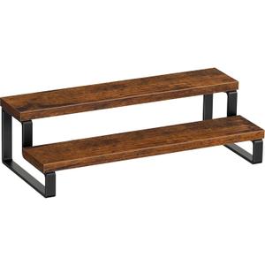 Giikin 2 Tier Display Riser Stand, Wooden Display Stand Perfume Organizer Stand Cupcake Stand Holder, Tiered Display Stand Risers Display Shelf for Home and Shop