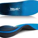 Plantar Fasciitis Insoles, High Arch Support Inserts for Men Women, Heavy Duty Flat Feet Pain Relief Orthotics for Athletic Shoes & Work Boots for All Day Standing [Men 11-11.5|Women 13-13.5]