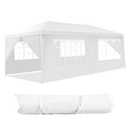 Costway 10 ft. x 20 ft. White Steel Frame Canopy Tent with Sidewalls and Stakes - Outdoor Event Shelter