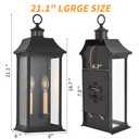 Dusk to Dawn Motion Sensor Outdoor Wall Lantern 2-Light,21.1" Large Exterior Wall Sconce Lighting,Modern Black Wall Light Fixture with Glass, Waterproof Exterior Lamp for Patio, House, Porch, Garage