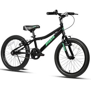 AVASTA Bilbo 20 Inch Kids Bike for Boys Girls 6 7 8 9 10 Years Old, Retro Style High Carbon Steel Bicycle with Adjustable Handlebars and Seat, Dual V-Brakes,Semi-Chain Guard, Kickstand, Black