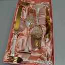 Engagement Gifts for Couples, Wedding Cake Knife and Server Set, Luxury Handcrafted Champagne Flutes with Rhinestone Rose and Pendant Drop, Cake Cutting Set for Wedding, Bride and Groom Gift-ready Box