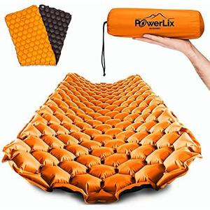 POWERLIX Ultralight Inflatable Camping Sleeping Pad - Camping Mattress for Backpacking, Hiking, Compact Lightweight Air Pad for Camping, Inflation Hand Pump Bag/Repair Kit Included