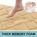 OLANLY Memory Foam Toilet Rugs U-Shaped 24x20, Ultra Soft and Absorbent Bathroom Rugs, Non-Slip, Comfortable, Machine Washable Contour Bath Mat for Toilet Base, Home Decor Accessories, Beige
