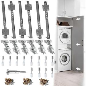 Pocket Door Slide 24 Inch 6-Pack, Pisman Hardware Kit for Cabinet Doors