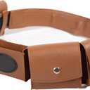Brown Utility Belt Costume Bag Adjustable Women Mens Adult Accessories Pockets for Halloween Cosplay (Brown)