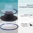 Joywant Womens Straw Fedora Beach Sun Hat, Packable Wide Brim Panama Hat for Women UV UPF50+ Summer Hat (Black, L)