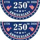 2PCS USA Anniversary 250th Flag, 1.5X3 FT Anniversary Fan Flags, Yard Signs Hanging Decor for Outdoor, Front Door, Porch, Welcome Backdrop with Brass Grommets (Style 1)