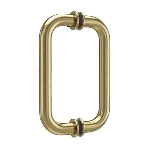 Bathlink 8" Shower Door Handle, Back to Back Tubular Handle Compatible with 1/ 4" to 1/ 2" Thickness Glass for Shower Doors, Stainless Steel 304 Shower Doors Handles Replacement in Brushed Gold
