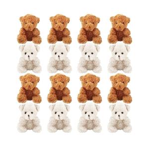 16 Pack 4 inch Mini Teddy Bears Plush Toys Cute Soft Small Teddy Bear Stuffed Animals for Birthday Valentine's Mother's Day Graduation Gifts (Color Set 1)