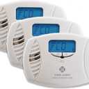 FIRST ALERT Dual-Power Plug-In Carbon Monoxide Detector with Battery Backup and Digital Display, CO615 , White, Pack of 3