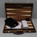 Wooden Backgammon Board Game Set (15 Inches) for Adults and Kids - Classic Board Strategy Game - Portable and Travel Set Family Game Night Vintage Backgammon Strategy Game