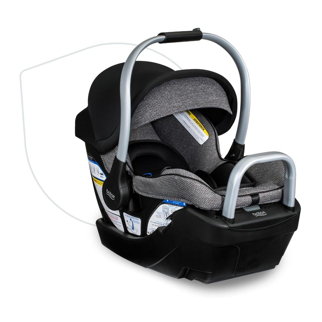 Britax Willow SC Infant Car Seat, Rear Facing Car Seat with Alpine Base, ClickTight Technology, RightSize System, Pindot Onyx