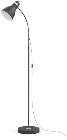 LEPOWER Floor Lamp, Metal Standing Lamp with Adjustable Gooseneck, Heavy Metal Base, Reading Pole Lamp for Office, Black Floor Lamps for Bedroom, Living Room