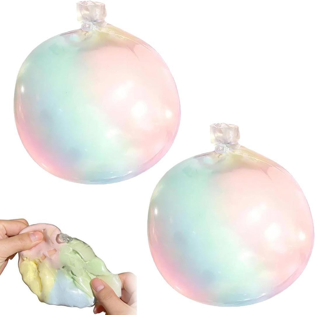 2 PCS Wax Cracking Squishies, Crispy Stress Balls, Snowball Crunch Squishies, Soft Gel Fidget Tool with Crackable Textures, Wax Squishie for Stress Relief and Focus Improvement