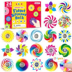 SCIONE 24Pack Mini Fidget Spinner Toys,Rainbow Party Favors for Kids Birthday Party Favors,Return Gifts,Goodie Bags Stuffers,Treasure Box Toy Classroom Prizes (Colorful)
