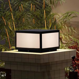 Modern Column Post Light, 9.84"x9.84" Outdoor Post Cap Light 3000K Pillar Column Fence Cap Lights For Outdoor Garden Patio Fence Cap Lights Deck Decoration Lantern Wired High Voltage E26 ~ E27 Base