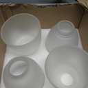 4 Pack White Frosted Glass Shade Replacements, Bell Shaped Glass Shade Covers for Ceiling Fan Light Fixture, 4.92"High, 4.72"Diameter, 1.65 "Fitter, High Transmittance Globe Lampshades