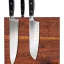 Magnetic Knife Block, Double Sided Acacia Wood Knife Holder Rack, Countertop Stand for Kitchen Knives Storage with Strong Magnets 12 x 10 Inch
