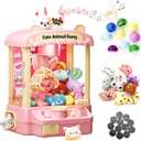 Claw Machine for Kids, Mini Rabbit Vending Machine with Sound, Candy Grabber Prize Dispenser Toy with Mini Plush Toys and Balls Electronic Arcade Game for Girls Boys Ages 3-8, Birthday