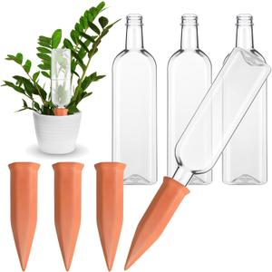 Dandat 8 Pcs 34oz Plant Watering Devices Include Terracotta Self Watering Spikes with 1000ml Plastic Bottles Slow Release Vacation Insert Automatic Plant Waterer Self Water Planter for Garden