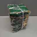 Yeaqee 50 Pcs Mini Metallic Foil Gift Bags with Handles 4x4.75x2.25'' Valentine Tiny Thank You Favor Bag with Tag for Winter Galentine New Year Welcome Wedding Baby Shower Birthday(Dark Green,Gold)