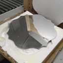 KOHROS Frameless Scalloped Mirror 24 x 24" Bathroom Wall Mirror w/Polished Shape Beveled Edge Mirror for Bathroom Vanity (Silver)