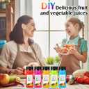 Roshtia 100 Pcs 2oz Small Clear Plastic Juice Bottles with Lid for Liquids Reusable Ginger Shots Bottle Vial Beverage Container Leak Proof Mini Jars for Juice, Milk, Water