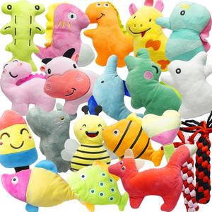 Squeaky Dog Toys Bulk ,20Pack Puppy Teething Toys for Small to Large Dogs | 18PCS Stuffed Animal Puppy Toy With 2 PCS Rope Dog Chew Toys ,Value Pet Dog Toy Bundle to Keep Dogs Engaged