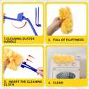 Duster Refills for Swiffer Dusters, Feather & Microfiber 180 Heavy Duty Duster Refills for Dusting Furniture, Blinds, Ceiling Fans for Cleaning 30 Count White&Orange