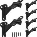 HOME MASTER HARDWARE Handrail Stair Brackets 3" Heavy Duty Staircase Hand Rail Bracket Support Hardware for Home or Office Stairways,Black with Screws 6-Pack
