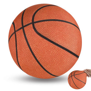 Silent Basketball-Size 7 (29.5") Indoor Foam Basketball with Cover, Soundless Basketball for Quiet Dribbling and Indoor Training, Higher Bounce Noiseless Basketball for Basketball Lover Gifts