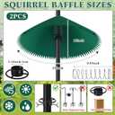 Qualirey 2 Pack Squirrel Baffles for Bird Feeder Poles 19 Inch Extra-Thick Polycarbonate Bird House Guard with Steel Spring Motion for Better Defense, Outdoor Pole Mount Squirrel(Green)