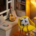 CUTEROOM DIY Doll Room Miniature Furniture Wooden House Kit - Wooden Dolls House Kit with Dust Cover & LED Light and Accessories - QT Series Dollhouse