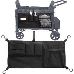 Stroller Wagon Cargo Net for WONDERFOLD Wagon Accessories (Compatible with All W-Series Models), Foldable Mesh Cargo Nets Organizer Bag with Sorting Pockets for Large Storage Space