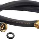 Garden Hose 5/8" x 5ft Brass Rubber Heavy Duty Water Hose 600 PSI Burst Pressure, Durable Flexible Hose for Yard, Car Wash, Pets Black
